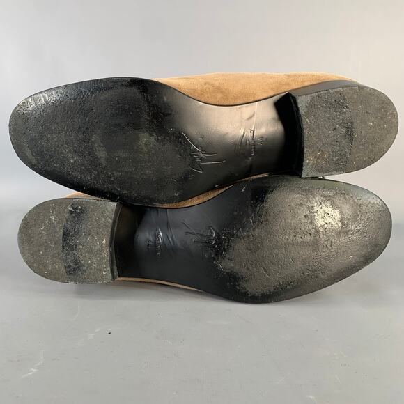 GIUSEPPE ZANOTTI Size 11 Camel Suede Slip On Loafers main image 4
